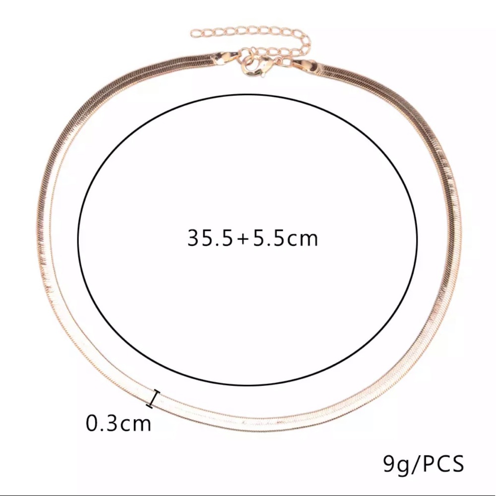 New 18k Gold Flat Blade Snake Link Chain Necklace - Picture 4 of 6